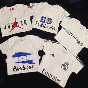 White Kids Shirt with Blue and Black Print